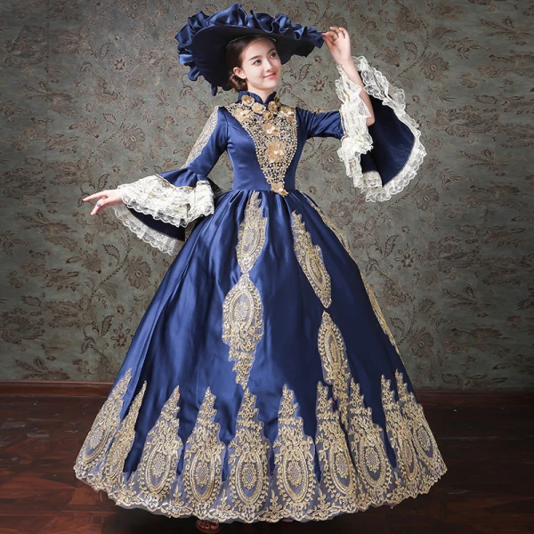 Vintage / Retro Medieval Black Ball Gown Prom Dresses 2021 High Neck Long Sleeve Zipper Up Floor-Length / Long 3D Lace Embroidered Flower Appliques Cosplay Prom Formal Dresses