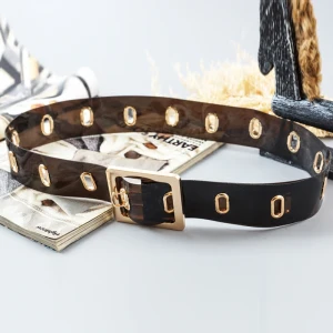 Moderne Mode Noire Soirée Ceinture 2020 Métal Transparentes Boucle Jardin Extérieur Promo Accessorize