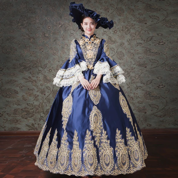 Vintage / Retro Medieval Black Ball Gown Prom Dresses 2021 High Neck Long Sleeve Zipper Up Floor-Length / Long 3D Lace Embroidered Flower Appliques Cosplay Prom Formal Dresses