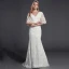 Modest / Simple Ivory Wedding Dresses 2020 Trumpet / Mermaid V-Neck 1/2 Sleeves Appliques Backless Embroidered Wedding