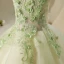 Chic / Beautiful Hall Wedding Party Dresses 2017 Flower Girl Dresses Sage Green Short Ball Gown Cascading Ruffles Short Sleeve Scoop Neck Lace Appliques Flower Pearl