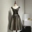 Chic / Beautiful Hall Formal Dresses 2017 Party Dresses Black Knee-Length A-Line / Princess Scoop Neck Backless Sleeveless Sash Lace Appliques