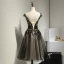 Chic / Beautiful Hall Formal Dresses 2017 Party Dresses Black Knee-Length A-Line / Princess Scoop Neck Backless Sleeveless Sash Lace Appliques