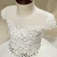 Chic / Beautiful Church Wedding Party Dresses 2017 Flower Girl Dresses White Ball Gown Chapel Train Scoop Neck Short Sleeve Lace Flower Appliques Rhinestone Pearl