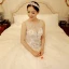 Luxury / Gorgeous Ivory See-through Wedding Dresses 2018 A-Line / Princess Scoop Neck Sleeveless Appliques Lace Beading Crystal Rhinestone Ruffle Royal Train