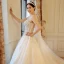 Luxury / Gorgeous Ivory See-through Wedding Dresses 2018 A-Line / Princess Scoop Neck Sleeveless Appliques Lace Beading Crystal Rhinestone Ruffle Royal Train