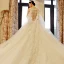 Luxury / Gorgeous Ivory See-through Wedding Dresses 2018 A-Line / Princess Scoop Neck Sleeveless Appliques Lace Beading Crystal Rhinestone Ruffle Royal Train
