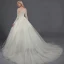Luxe Ivoire Robe De Mariée 2020 Princesse U-Cou Manches Longues Brodé Fleur Appliques Dos Nu Perlage Chapel Train Mariage