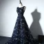 Sparkly Evening Party Formal Dresses 2017 Evening Dresses  Navy Blue A-Line / Princess Chapel Train Sleeveless Scoop Neck Backless Beading Rhinestone