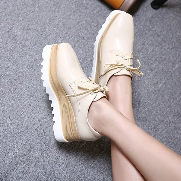 Vintage / Retro Black Street Wear Womens Shoes 2022 7 cm Wedges Square Toe Boots