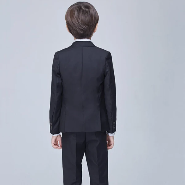 Modest / Simple Black Long Sleeve Boys Wedding Suits 2017