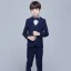 Modest / Simple Navy Blue Long Sleeve Boys Wedding Suits 2017
