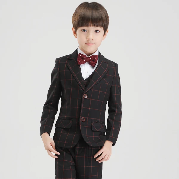 Modest / Simple Navy Blue Long Sleeve Boys Wedding Suits 2017