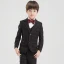 Modest / Simple Navy Blue Long Sleeve Boys Wedding Suits 2017