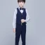 Modest / Simple Navy Blue Long Sleeve Boys Wedding Suits 2017