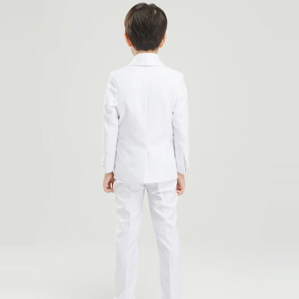 Simple Blanche Manches Longues Boys Wedding Suits 2017