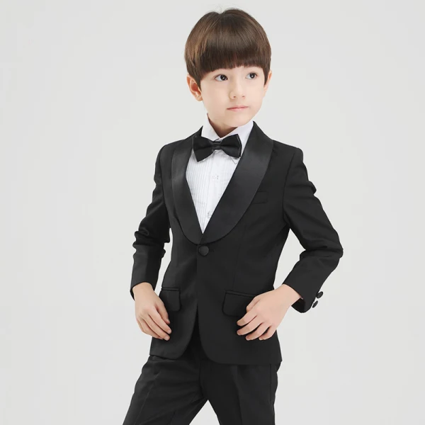 Simple Blanche Manches Longues Boys Wedding Suits 2017