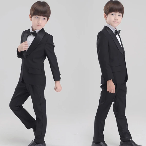 Simple Blanche Manches Longues Boys Wedding Suits 2017