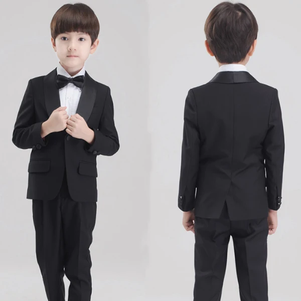 Simple Blanche Manches Longues Boys Wedding Suits 2017