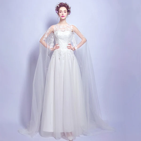 Chic / Belle Église Robe De Mariée 2017 En Dentelle Appliques Dos Nu Encolure Dégagée Sans Manches Chapel Train Blanche Princesse
