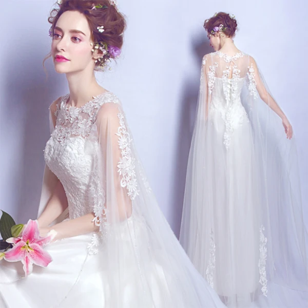 Chic / Belle Église Robe De Mariée 2017 En Dentelle Appliques Dos Nu Encolure Dégagée Sans Manches Chapel Train Blanche Princesse
