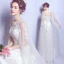 Chic / Belle Église Robe De Mariée 2017 En Dentelle Appliques Dos Nu Encolure Dégagée Sans Manches Chapel Train Blanche Princesse