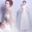 Chic / Belle Église Robe De Mariée 2017 En Dentelle Appliques Dos Nu Encolure Dégagée Sans Manches Chapel Train Blanche Princesse
