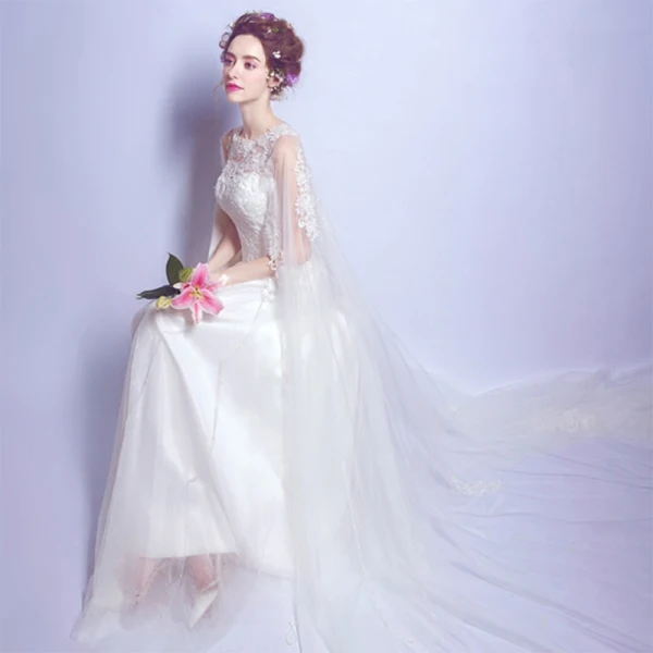 Chic / Belle Église Robe De Mariée 2017 En Dentelle Appliques Dos Nu Encolure Dégagée Sans Manches Chapel Train Blanche Princesse