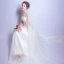 Chic / Belle Église Robe De Mariée 2017 En Dentelle Appliques Dos Nu Encolure Dégagée Sans Manches Chapel Train Blanche Princesse