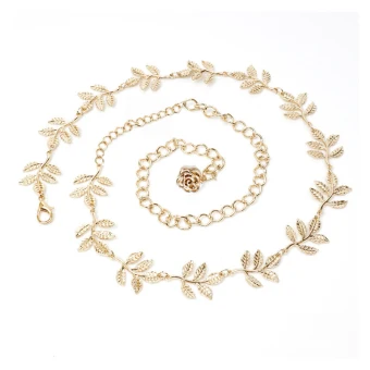 Chic Beautiful Silver Evening Party Belt 2020 Metal Leaf Flower Homecoming Prom Accessories