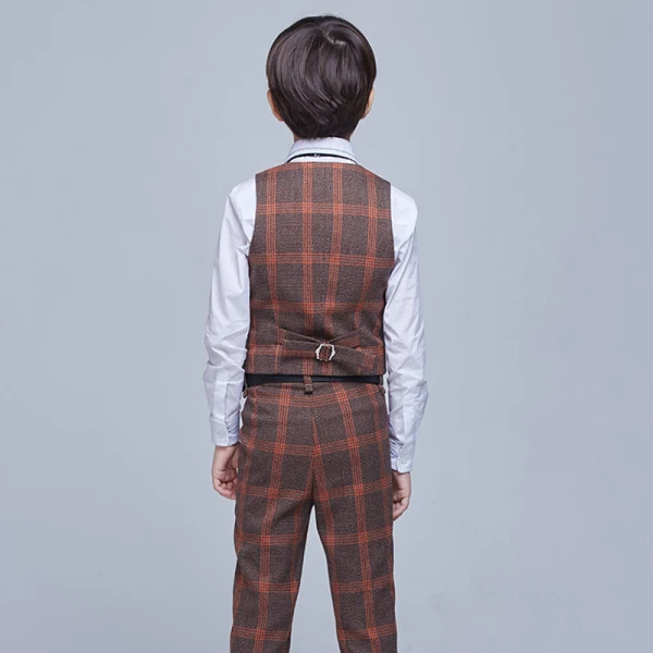 Proste / Simple Pomarańczowy W paski Długie Rękawy Boys Wedding Suits 2017