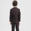 Modest / Simple Black Burgundy Striped Long Sleeve Boys Wedding Suits 2017