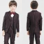Modest / Simple Black Burgundy Striped Long Sleeve Boys Wedding Suits 2017