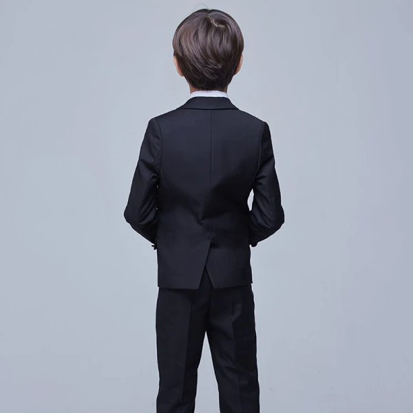 Modern / Fashion Black Long Sleeve Boys Wedding Suits 2017