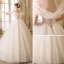 Discount Ivory Wedding Dresses 2018 Ball Gown Off-The-Shoulder Short Sleeve Backless Appliques Lace Ruffle Floor-Length / Long