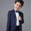 Modern / Fashion Navy Blue Long Sleeve Boys Wedding Suits 2017