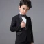 Proste / Simple Ślub Boys Wedding Suits 2017 Czarne Długie Rękawy