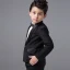 Proste / Simple Ślub Boys Wedding Suits 2017 Czarne Długie Rękawy