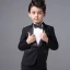 Proste / Simple Ślub Boys Wedding Suits 2017 Czarne Długie Rękawy