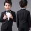 Proste / Simple Ślub Boys Wedding Suits 2017 Czarne Długie Rękawy