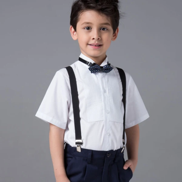 Modest / Simple Boys Wedding Suits 2017 White Short Sleeve