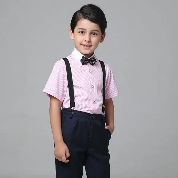 Modest / Simple Boys Wedding Suits 2017 White Short Sleeve