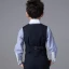 Modest / Simple Wedding Boys Wedding Suits Spotted Vest Striped Shirt 2017 Navy Blue Long Sleeve