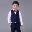 Proste / Simple Granatowe w kratę Boys Wedding Suits 2017 Długie Rękawy