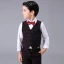 Proste / Simple Granatowe w kratę Boys Wedding Suits 2017 Długie Rękawy