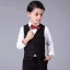 Proste / Simple Granatowe w kratę Boys Wedding Suits 2017 Długie Rękawy