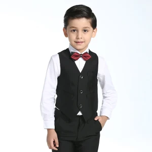 Moderne Mode Mariage Boys Wedding Suits 2017 Noir Manches Longues