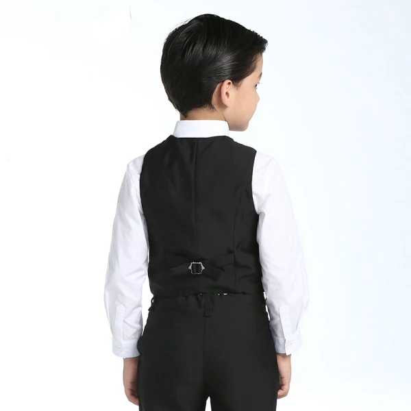 Stylowe / Modne Ślub Boys Wedding Suits 2017 Czarne Długie Rękawy