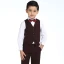 Modest / Simple Wedding Boys Wedding Suits 2017 Burgundy Checked Long Sleeve