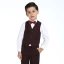 Modest / Simple Wedding Boys Wedding Suits 2017 Burgundy Checked Long Sleeve